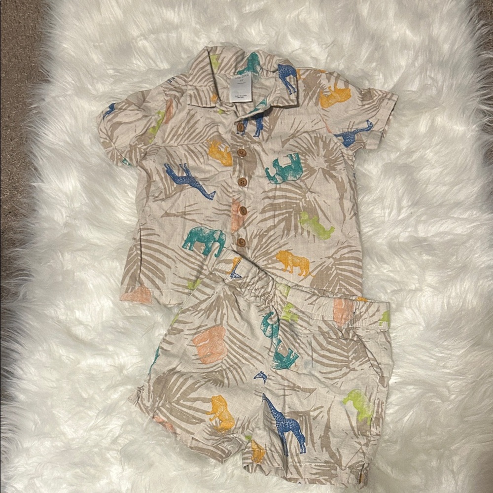 Kids Safari Animal Print Matching Set size 2t